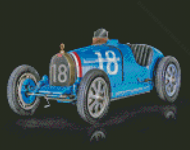 Aesthetic Blue Bugatti Type 35 Diamond Paintings