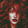 Aesthetic Red Haired Woman Diamond Paintings