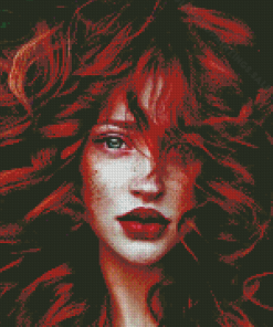 Aesthetic Red Haired Woman Diamond Paintings