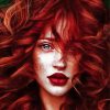 Aesthetic Red Haired Woman Diamond Painting