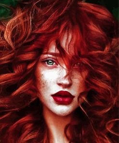 Aesthetic Red Haired Woman Diamond Painting