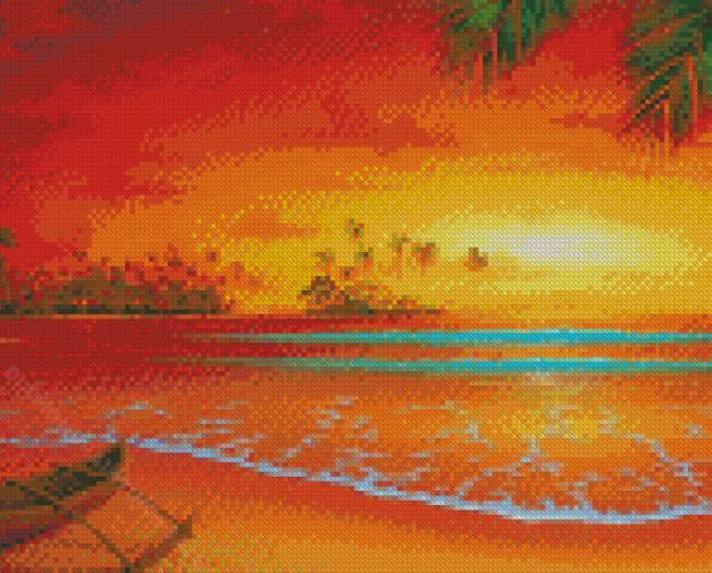 Aesthetic Sunrise On Beach Diamond Paintings