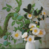 Aesthetic Vase With White Camellia Flowers Diamond Paintings