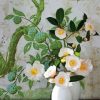 Aesthetic Vase With White Camellia Flowers Diamond Painting