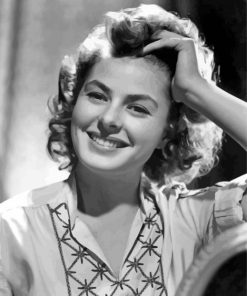 Black And White Ingrid Bergman Diamond Painting