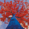 Blue And Red Tree Diamond Paintings