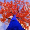 Blue And Red Tree Diamond Painting