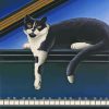 Cat On Piano Diamond Painting