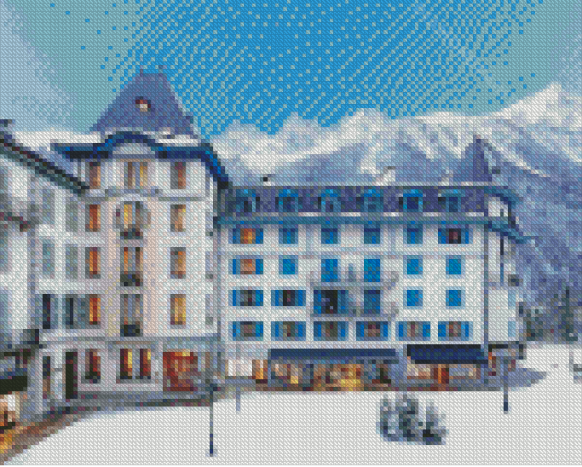 Chamonix Hotel Building Diamond Paintings