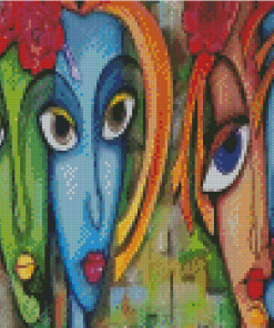 Colorful Abstract Faces Diamond Paintings