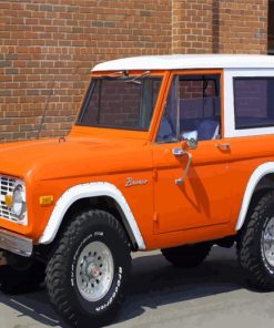 Ford Bronco Orange Car Diamond Painting