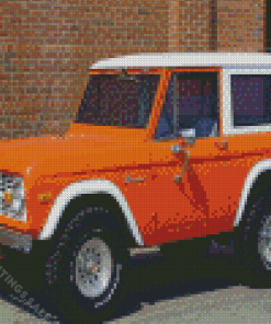 Ford Bronco Orange Car Diamond Paintings