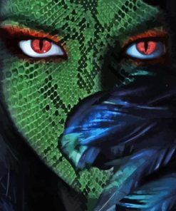 Green Snake Woman Diamond Painting