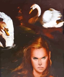 Lady And Swans Luc Genot Diamond Painting