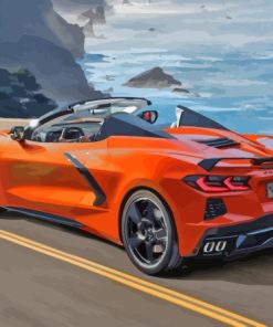 Orange C8 Convertible Corvette Diamond Painting