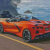 Orange C8 Convertible Corvette Diamond Paintings