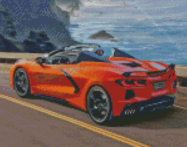 Orange C8 Convertible Corvette Diamond Paintings