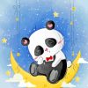 Panda On Moon Diamond Painting