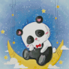 Panda On Moon Diamond Paintings