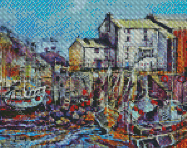 Polperro Buildings Art Diamond Paintings