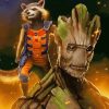 Rocket And Groot Diamond Painting