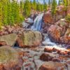 Rocky Mountains Alberta Waterfall Diamond Painting