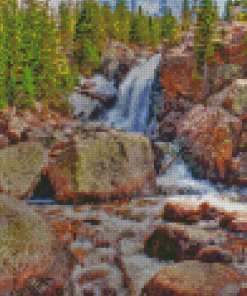 Rocky Mountains Alberta Waterfall Diamond Paintings
