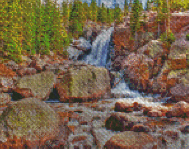 Rocky Mountains Alberta Waterfall Diamond Paintings