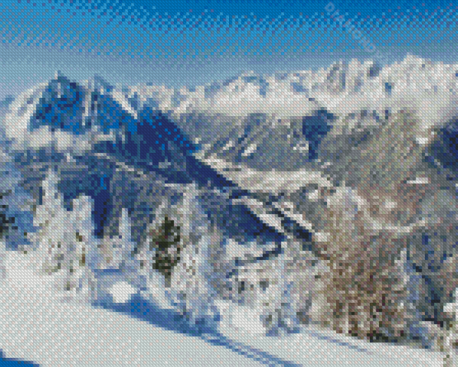Snowy Stubai Valley Landscape Diamond Paintings