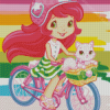 Strawberry Shortcake On Bike Diamond Paintings