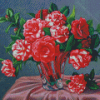 Vase With Pink Camellia Flowers Diamond Paintings
