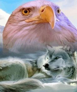 Wolf And Eagle Diamond Painting