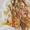 Anime Blonde Curly Hair Girl Diamond Painting