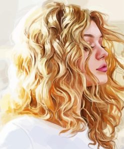 Anime Blonde Curly Hair Girl Diamond Painting