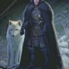 Game Of Thrones Jon Snow And Ghost Diamond Paintings