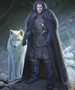 Game Of Thrones Jon Snow And Ghost Diamond Painting