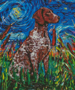 German Shorthaired Pointer Starry Night Diamond Paintings