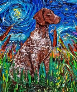 German Shorthaired Pointer Starry Night Diamond Painting