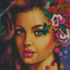 Girl With Flower Hair Diamond Paintings