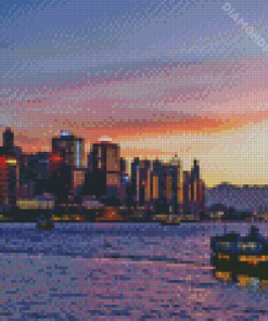 Hong Kong Sunset Ferry Diamond Paintings