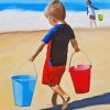 Kid At Beach Diamond Painting