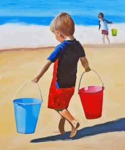 Kid At Beach Diamond Painting