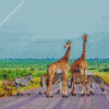 Kruger National Park Giraffes And Zebras Diamond Paintings