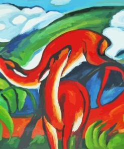 Red Deer By Franz Marc Diamond Painting