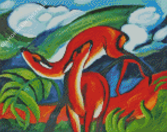 Red Deer By Franz Marc Diamond Paintings