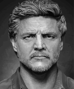 Monochrome Pedro Pascal Diamond Painting