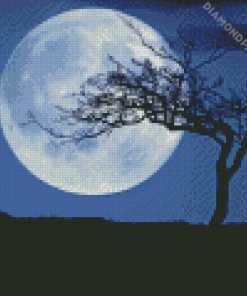 Night Tree Moon Diamond Paintings