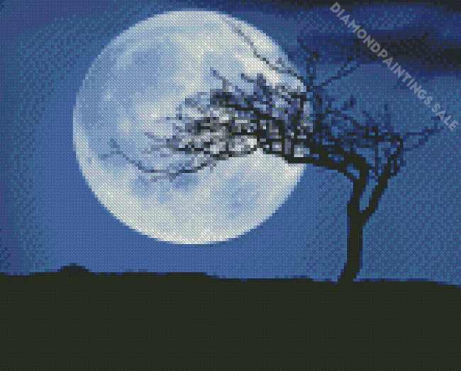 Night Tree Moon Diamond Paintings