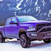 Purple Truck In Snow Diamond Painting