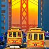 San Francisco Tramway City Sunset Scene Diamond Painting